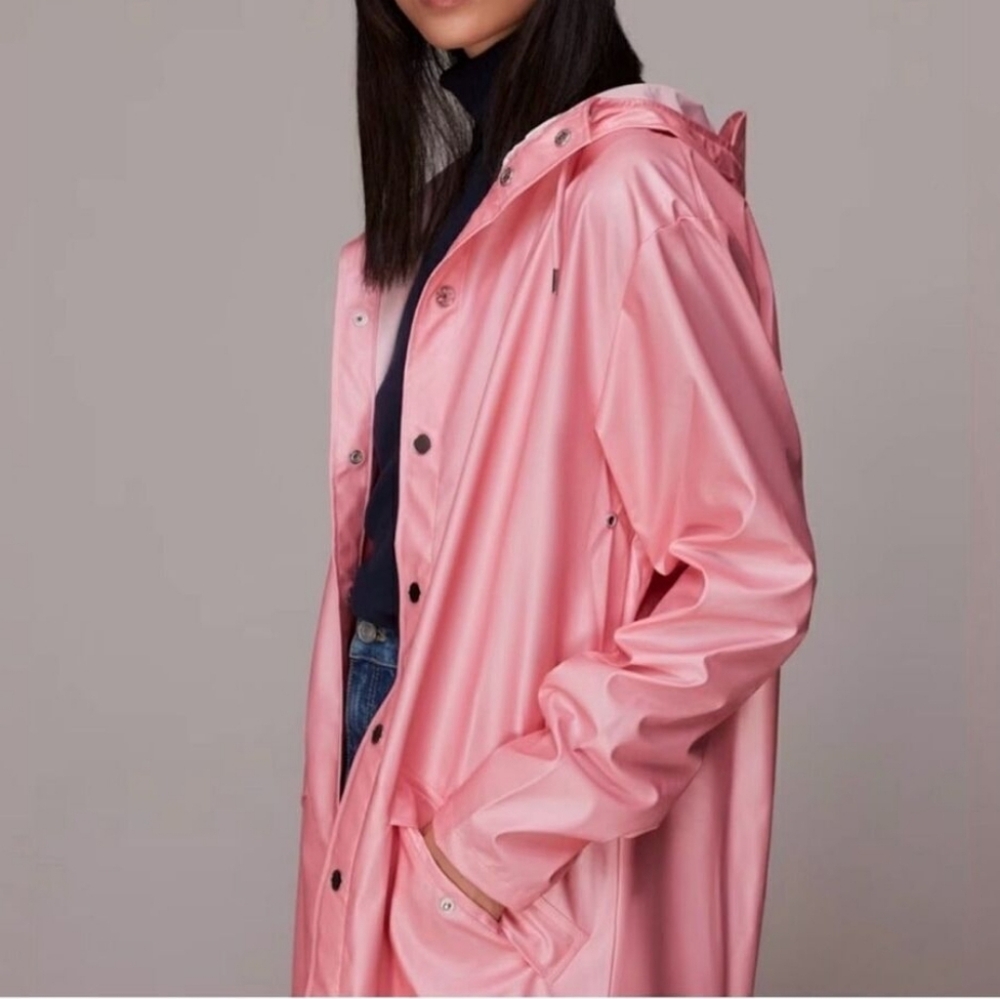 RAINS Barbie Pink Long Raincoat M